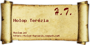 Holop Terézia névjegykártya